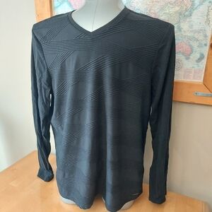 Guess Black V-Neck Knit Sweater Size XL